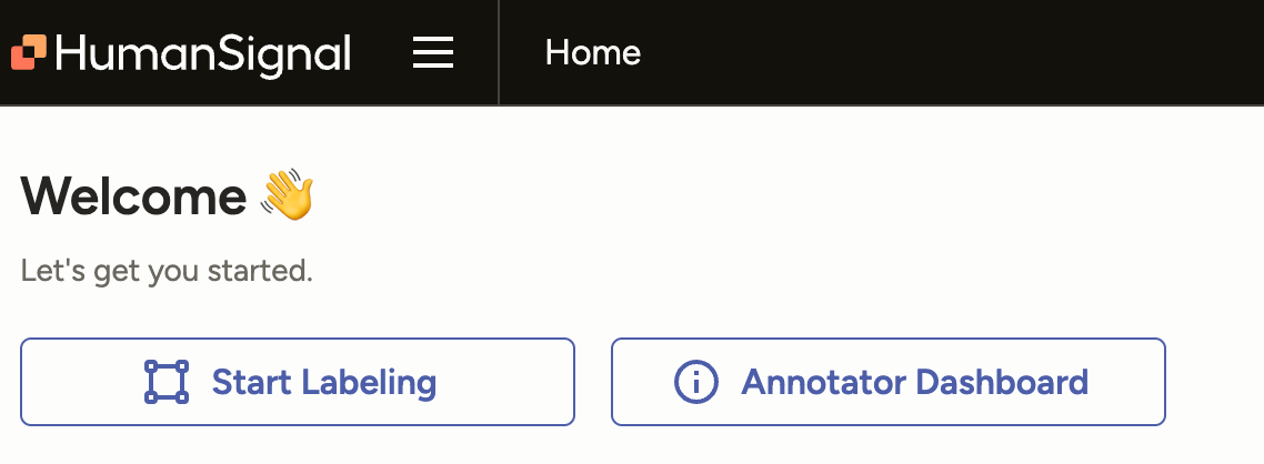 Screenshot of annotator dashboard button